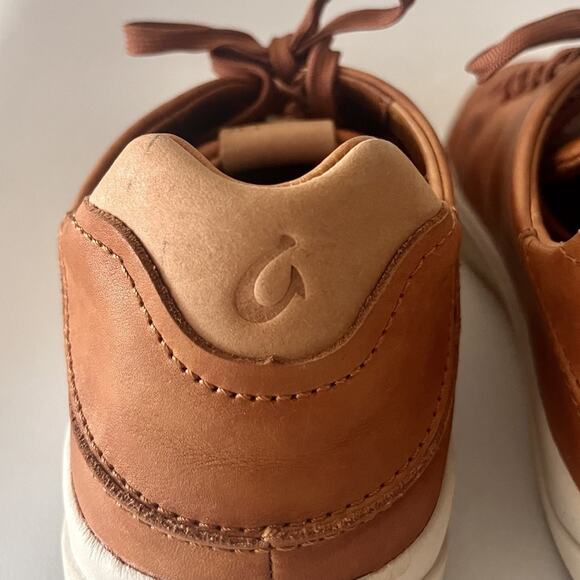 OluKai Laeʻahi Lī Lī Leather Sneakers Men\'s 9.5 Fox Brown Casual Shoes main image 4